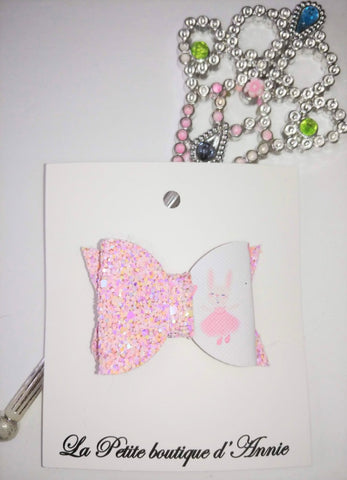 La Petite boutique d'Annie - Barrette lapin et paillettes