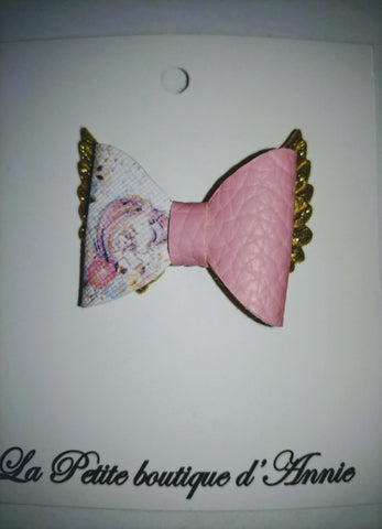 La Petite boutique d'Annie - Barrette licorne et ailes dorées