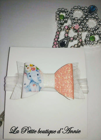La Petite boutique d'Annie - Bandeau bébé éléphant et paillettes