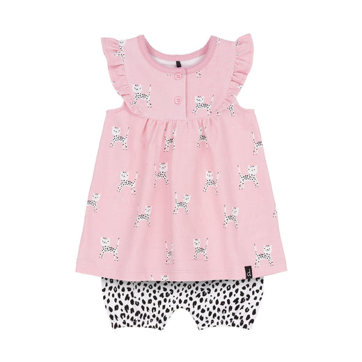 Deux par Deux - Baby Leopard Ensemble short et tunique avec imprimés