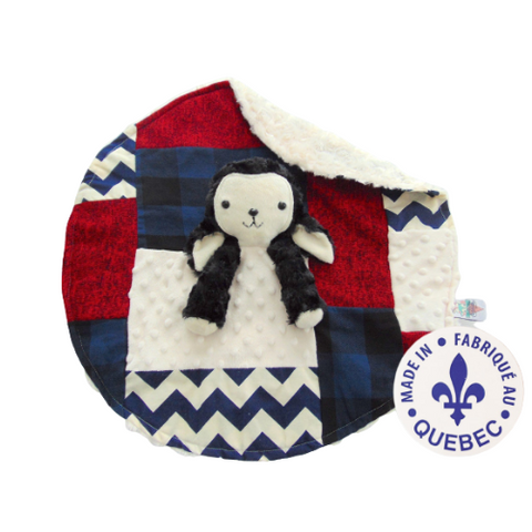 Doudou mouton noir faite à la main au Québec par Créations Camomille Boutique Petite Canaille