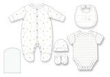 pyjama, cache-couche, mitaines, bonnet, bavette vetement bebe unisexe non genré 100% coton Boutique Petite Canaille
