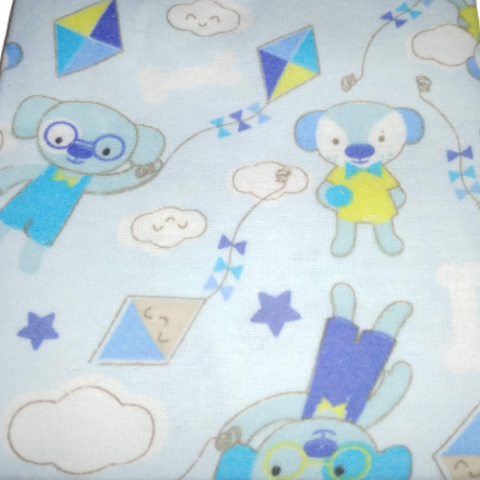 couverture bébé à motifs de chiens et de cerfs-volants Boutique Petite Canaille