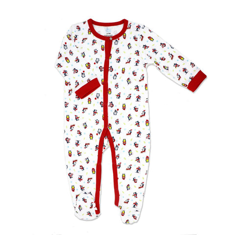 pyjama noel pinguin vetement bebe unisexe non genré 100% coton Boutique Petite Canaille